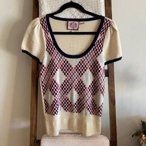Vintage Juicy Couture wool & cashmere blend cream knit cap sleeve sweater